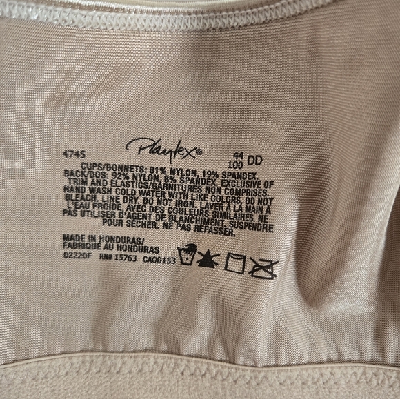 Playtex 4745 Beige 18 Hour Ultimate Lift and Support Wireless Bra Sz 44DD - Picture 8 of 8